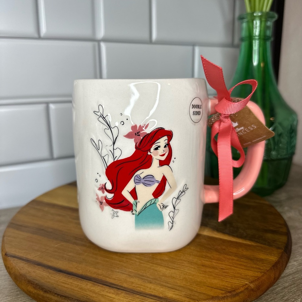 Rae Dunn x Disney Princess Ariel Mug with Pink Handle